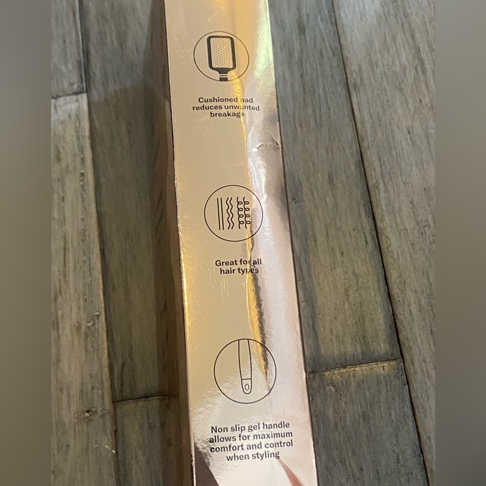 New Lily England Paddle Hair Brush w Gel Handle for Easy Grip, Rose Gold & black - Picture 7 of 9
